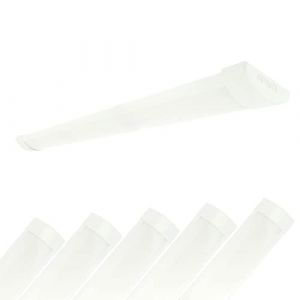 Arum Lighting Lot de 6 R&eacute;glettes LED Extra-plate LINE 60 cm - 16W Blanc Naturel 4000K IP40 Int&eacute;rieur. Tube LED T8 Int&eacute;gr&eacute;