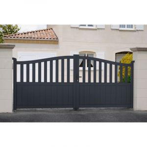 Casanoov - Portail aluminium battant 3,4m meije 340x140cm gris
