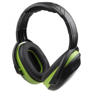 Wolfcraft Casque antibruit PRO - 4959000 - Noir/Vert - Annulation active du bruit - Taille unique