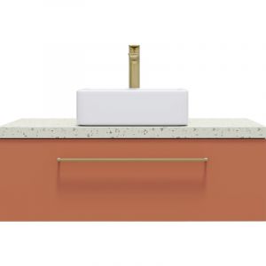 Meuble de salle de bain suspendu vasque à poser 90cm 1 tiroir Terracotta - Glasgow