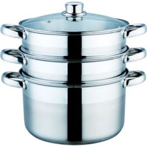 Levkitch 5 Étages Cuiseurs Vapeurs 28 Cm Cuit Vapeur Soupe Pot à Vapeur Avec Couvercle En Verre Convient Pour Toutes Sortes De Poêles Cuisinière à