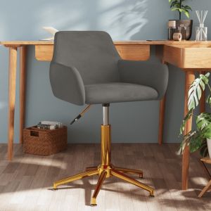 Image de VidaXL Chaise Pivotante de Bureau Velours Gris Foncé - Dark grey