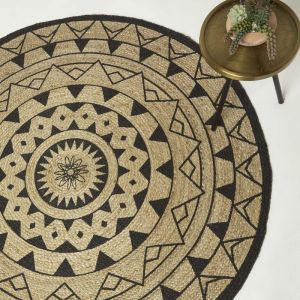 Tapis Rond Mandala En Chanvre, 200 Cm