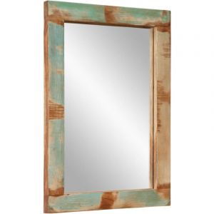 VidaXL Miroir 70x50 cm bois massif de récupération et verre
