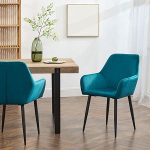Lot de 6 chaises de salle à manger Hollola 86 x 57 x 56 cm bleu turquoise [en.casa]