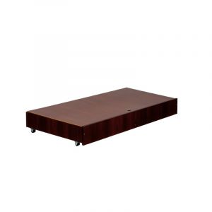 AC-Déco Tiroir lit bébé à roulettes en bois - Marron - L 119 x H 17 x l 62 cm