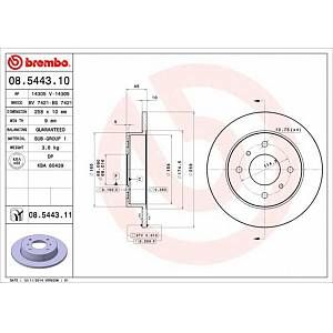 Brembo Jeu de 2 disques de frein (06508.5443.11)