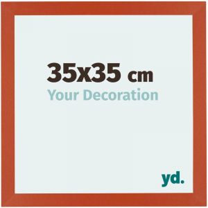 Yd. - Your Decoration - 35x35 cm - Cadres Photo en mdf Avec Verre acrylique - Anti-Reflet - Excellente Qualit&eacute; - Orange - Cadre Decoration Murale
