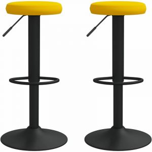 VidaXL Tabourets de bar 2 pcs Jaune moutarde Velours. Produit Neuf ! Garantie 0 ans !