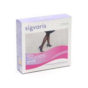 Sigvaris Styles Motifs Carreaux Chaussettes Classe 2 Normal Taille M Noir