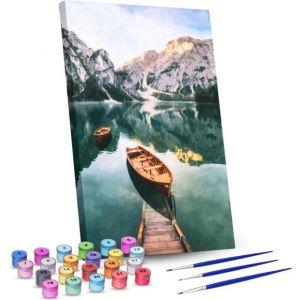 Rubye Peinture par Num&eacute;ros pour Adultes &ndash; Lac et Montagnes &ndash; Pinceaux Inclus &ndash; Toile de Peinture sur Toile &ndash; Coloriage par Num&eacute;ro &ndash; 40x50cm