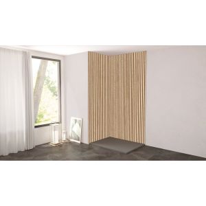 Pack complet de montage panneaux muraux Tasseau bois 120 cm - Profil&eacute; chrom&eacute; inclus