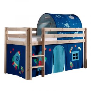 Pack Lit Enfant, Tente & Tunnel "Pino Astronaute II" 90x200cm Naturel