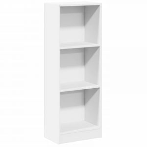 VidaXL Bibliothèque blanc 40x24x109 cm bois d'ingénierie, étagère à livres, porte-livres, support à livres, armoire de rangement, étagère de rangement