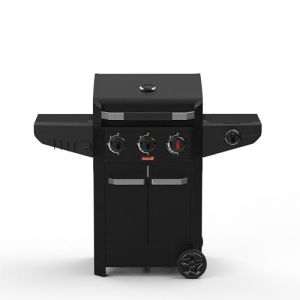 Barbecook Barbecue à gaz Luca 312 avec armoire et réchaud latéral noire 133.4x60.3x112.3cm