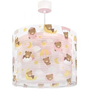 Dalber Lustre Chambre Lampe Suspension Enfand Baby Teddy Ours roses nuages, 41572S, E27, Rose