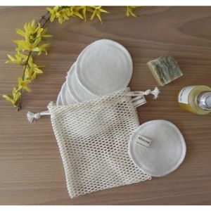 Alterosac Filet en coton bio beige modèle XS pour disques démaquillants 14x15 cm