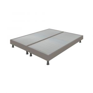 Image de Ebac Sommier tapissier + pieds 80+80x200 Omega simili taupe 18 lattes Literie