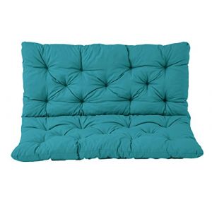 Image de Ambientehome Meerweh Coussin haut dossier pour de Banc de Jardin HANKO, 2 Sièges, ca. 100 x 98 x 8 cm, ton bleu, 100x98x8 cm