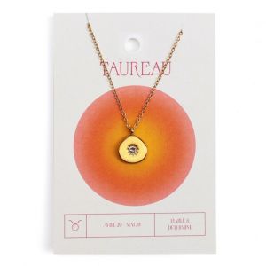 Nature & Découvertes Collier du zodiaque acier doré et strass en verre collection Aura