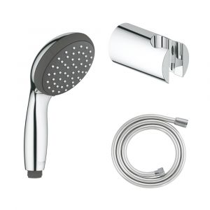 Image de Grohe Douchette 1 jet Vitalio Start 100 chromé avec flexible 150 et support rond