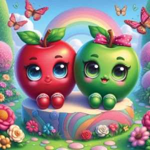 Puzzle 1023 pièces : Pommes mignonnes