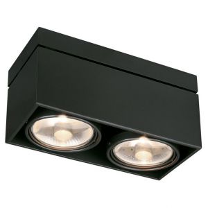 SLV KARDAMOD SURFACE CARRE ES111 DOUBLE plafonnier. noir. GU10. max. 2x75W