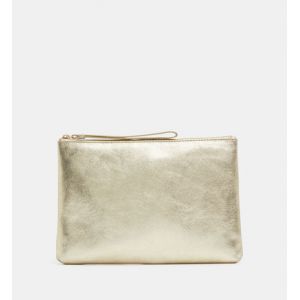 Galeries Lafayette Pochette Franka cuir Jaune