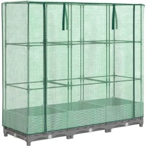 VidaXL Jardinière surélevée avec housse aspect rotin 120x40x123 cm