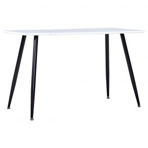 Image de VidaXL Table de salle à manger Blanc et noir 120x60x74 cm MDF