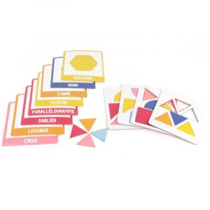 Image de Jeu de 10 Cartes &Eacute;ducatives "J'apprends les Formes" 19cm Multicolore