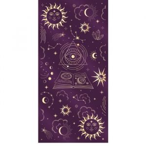 Chaks Chemin De Table Mystique Velours Violet Et Motifs Or