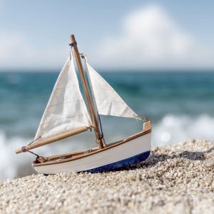 Tableau sur toile petit bateau 45x45cm