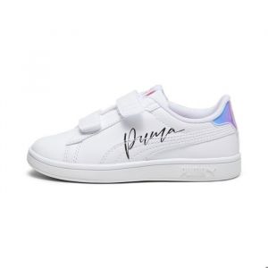 Puma Fille Smash 3.0 L Crystal Wings V PS Basket, White Black-Peach Smoothie, 34