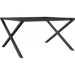 VidaXL Pieds de table basse cadre en X 80x70x43 cm fonte, pied de table, pied de table d’extrémité,, pied de table d’appoint, pied de fer