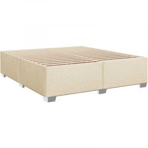 VidaXL Cadre de lit Crème 180 x 200 cm Tissu, sommier, cadre de lit plateforme, cadre de lit rembourré, meuble de chambre à coucher
