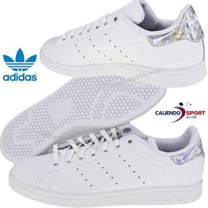 Image de Adidas Stan Smith J, Chaussures de Gymnastique Mixte Enfant, Blanc FTWR White/Core Black, 37 1/3 EU