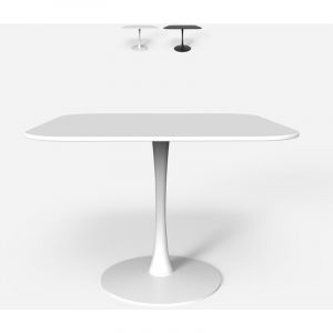 Table carrée style Tulipan bar cuisine salle à manger design scandinave lillium 80 Couleur: Blanc