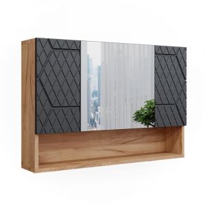 Armoire de toilette Irma, Ch&ecirc;ne de force dor&eacute;, 80.1 x 55 cm, Vicco