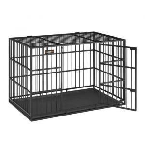 Cage pour Chien - Feandrea - Ultra-résistante - 122 x 75 x 80 cm - Double Porte - Noir