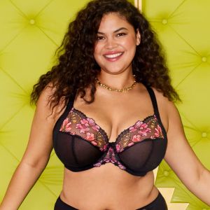 Soutien-gorge plongeant &agrave; armatures noir