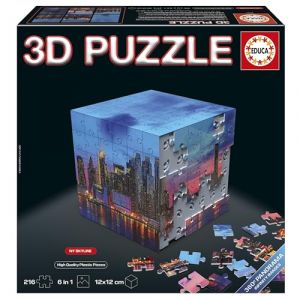 Educa Puzzle 3D NY Skyline Panorama | Le Puzzle Challenge Cube avec 216 pi&egrave;ces | Structure: Base assembl&eacute;e recouverte par 6 Puzzles de 36 pi&egrave;ces | Ages 14+ (20335)