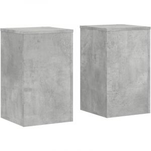 VidaXL Supports Pour Plantes 2 Pcs Gris Béton Bois D'ingénierie