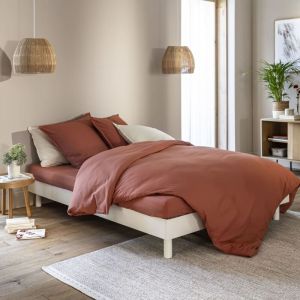 Terre de Nuit Sommier kit en bois massif blanc cassé 140x190
