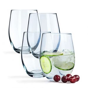 Verres à eau en calcium neutre 580 ml - Verres à vin transparents - Verres à vin universels modernes - Verres à jus - Set de verres (Susanne, 4)