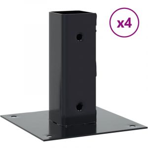 VidaXL Bases de poteau carrées 4 pcs anthracite 51x51 mm