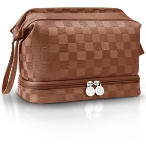 Sc Skycases Travel Essentials - Trousse de toilette et de maquillage - Imperm&eacute;able et compacte - Convient pour le voyage et l'usage quotidien - Unisexe - Marron