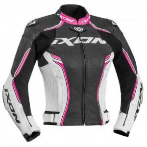 Image de Ixon Blouson cuir femme Vortex Lady noir/blanc/fushia - XS