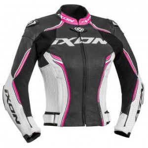 Ixon Blouson cuir femme Vortex Lady noir/blanc/fushia - XS