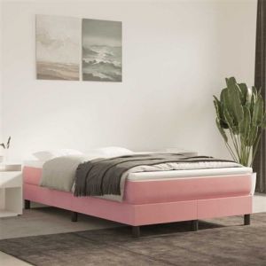 VidaXL Matelas de lit &agrave; ressorts ensach&eacute;s rose 120x220x20 cm velours, matelas, matelas de lit, matelas &agrave; sommier tapissier